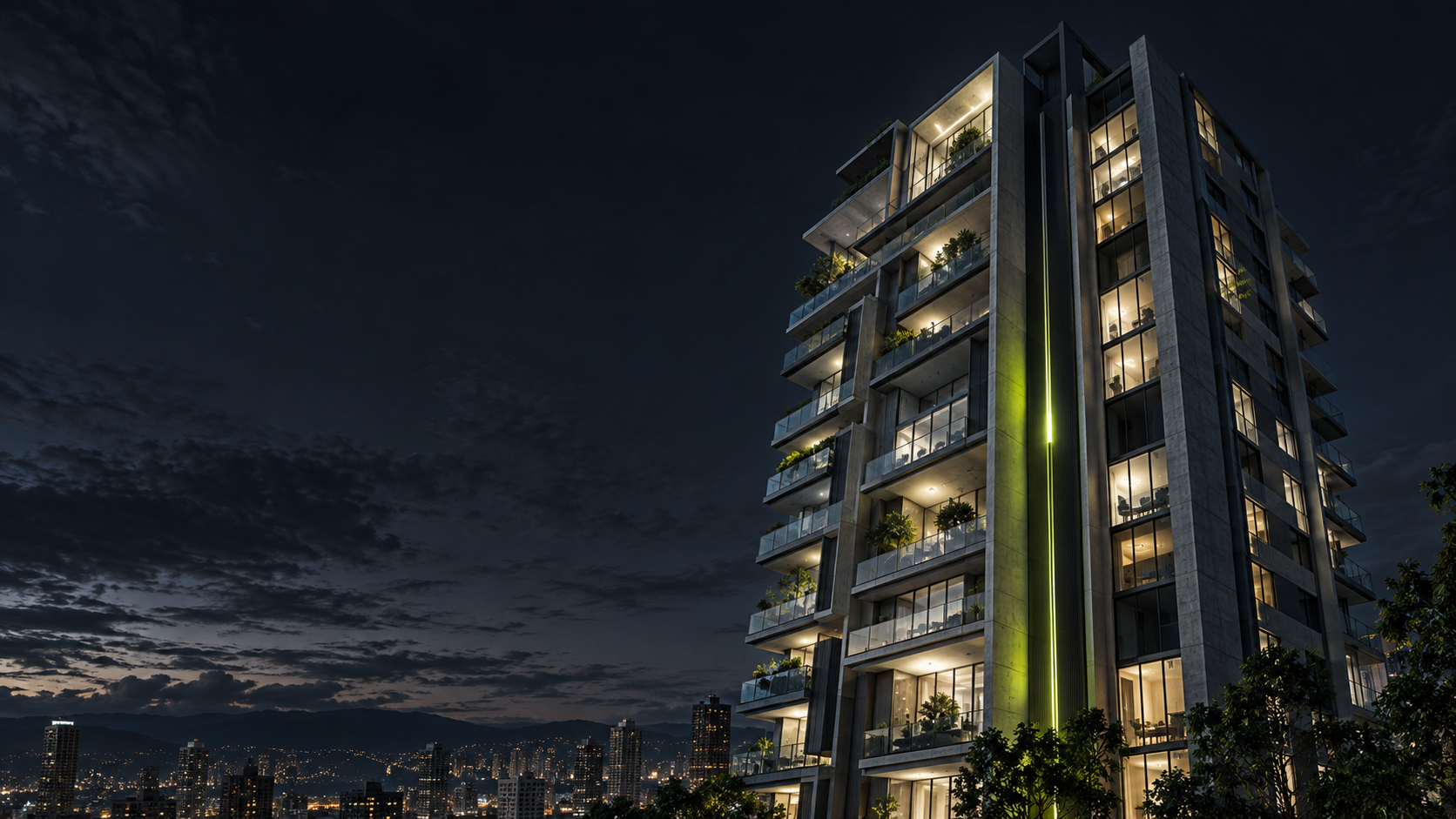 Arquitectura inmobiliaria conceptual generada con IA